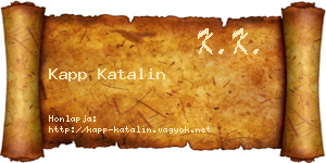 Kapp Katalin névjegykártya